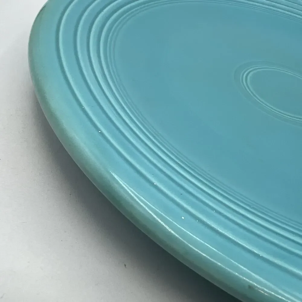 Vintage Fiesta Ware Turquoise Blue Round Chop Plate Platter 12